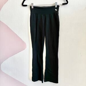 Abercrombie & Fitch Black Logo Flare Leggings Y2K 2000s Stretch Lounge‎ Pants XS